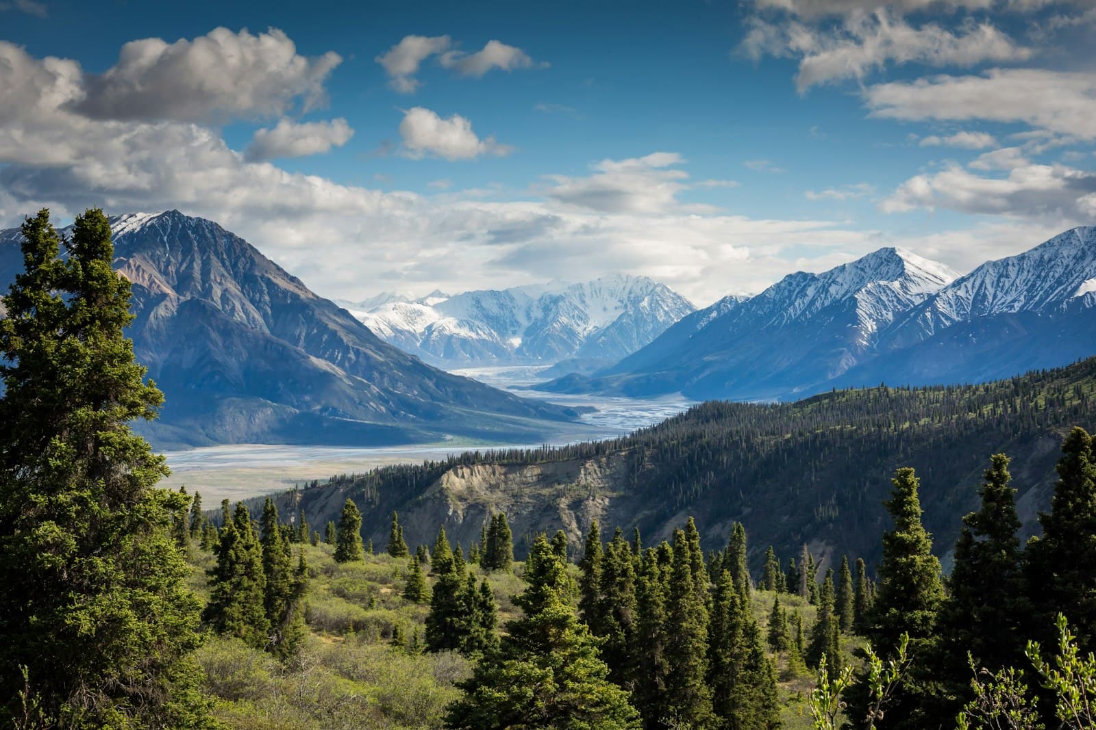 Rugged mountain range under clear blue sky